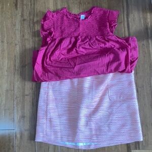 LOFT Pink tweed short mini‎ skirt with pockets!-14